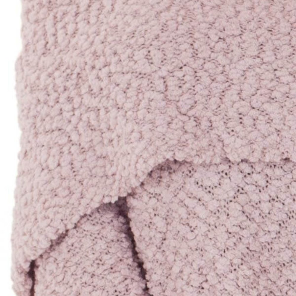 Light Pink Off The Shoulder Comfy Sweater - Picture 4 of 5
